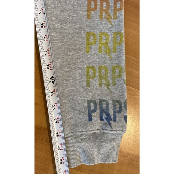 PRPS Men’s Gray Sweatpants Size S “Bruised Never Broken” Logo Joggers Streetwear - Picture 12 of 13